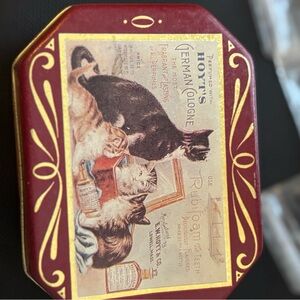 Vintage Red Cat Cologne Tin